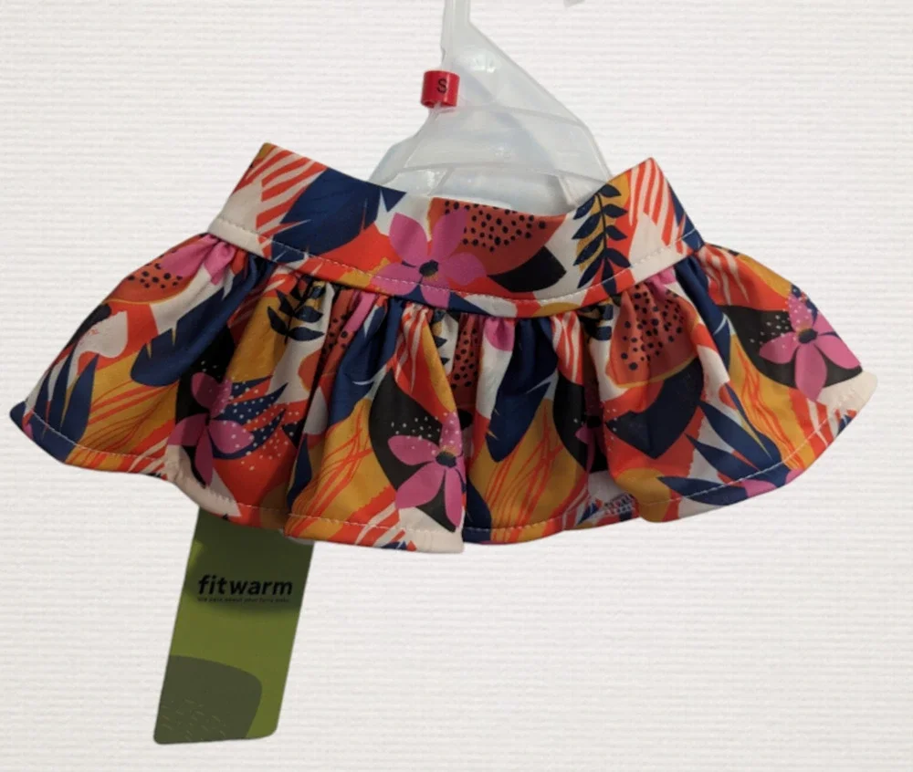 Fit Warm Floral Dog Pet Skirt with 2 Snap closure Size M